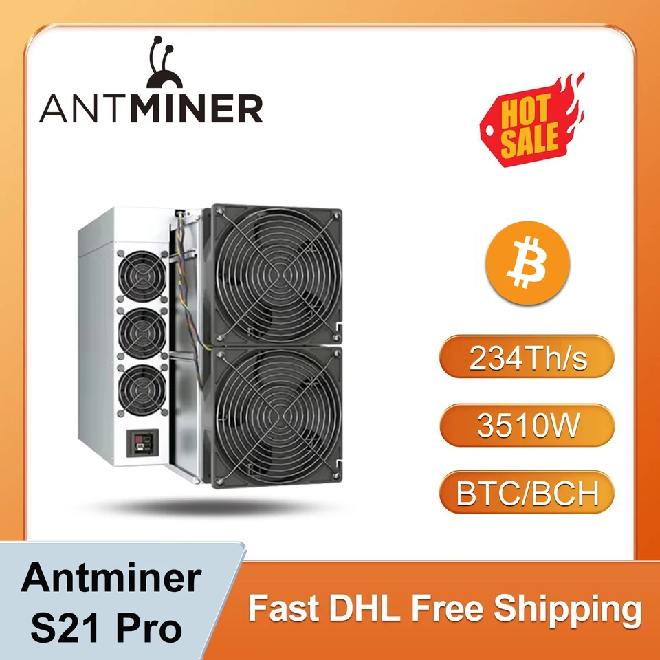 ASIC BTC Miner New Antminer S21 Pro 234th/S 3510W bitcoin Miner BTC Mining Bitmain S21 PRO 234T lepšie ako Antminer S19K S19JXP