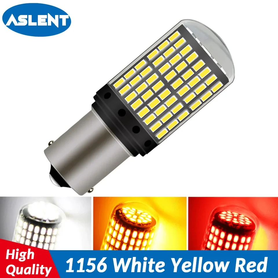 ASLENT 1PCS 1156 BA15S P21W LED BAU15S PY21W LED žiarovka 1157 BAY15D P21/5W R5W 7440 T20 144PCS 3014SMD AUTO LIMP SLOŽMA AUTOMÁRSKE SVETLI 12V