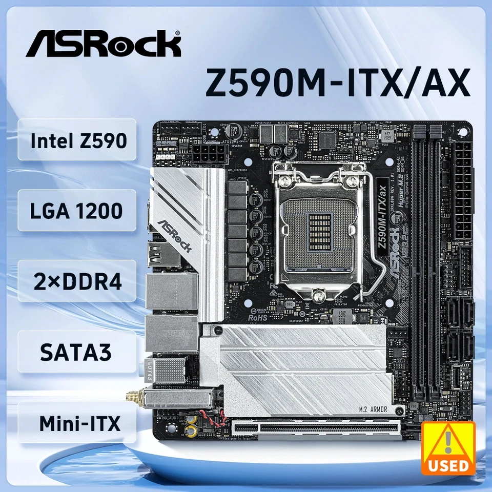 Asrock Z590M-ITX/AX MINI MINI LGA 1200 M.2 NVME DDR4 64G Intel Z590 Podporné jadro 11400F 10700 11900F 10850K CPU CPU