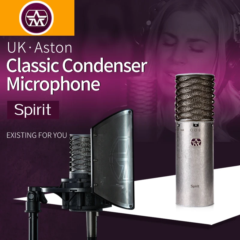 Aston Spirit kapacitný mikrofón Mikrofón nahrávanie živých vysielacích zvukových kariet spievajúca karaoke