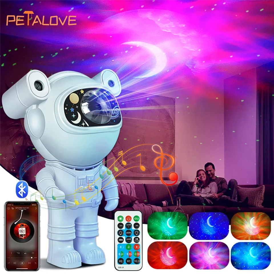 Astronaut Star Projector Galaxy Space strop projektor nočné ľahké svetlo hviezdna hmlová lampa Lamp pre spálne domáce internáty dekor