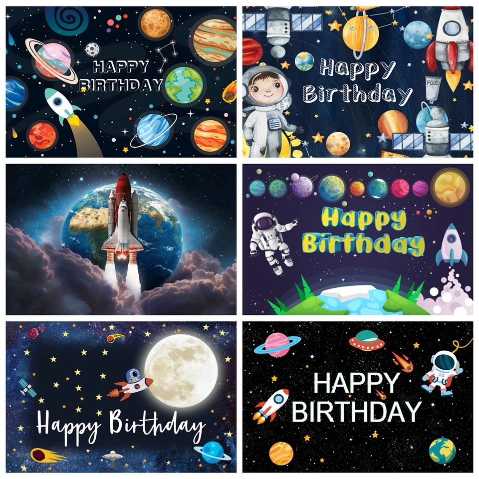 Astronaut vesmírna planéta pozadie pre deti Fotografie hviezdy Mars 1. narodeninová oslava vesmír vesmír Starry Sky Decor Ress Photo Studio