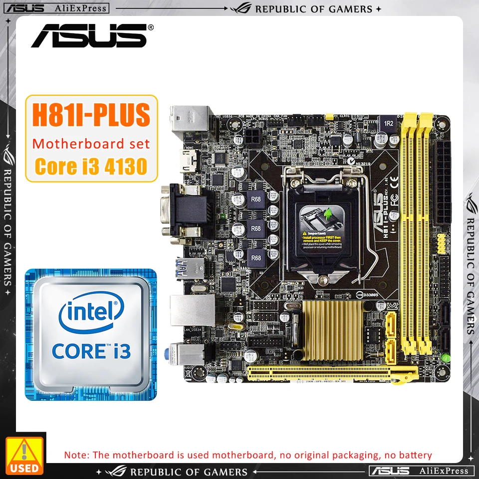 ASUS H81i-plusová súprava súpravy Intel H81 Chipset LGA 1150 pre Intel 22nm CPU Core i7 I3 Celeron H81i-plus/BM1AD1+I3 4170