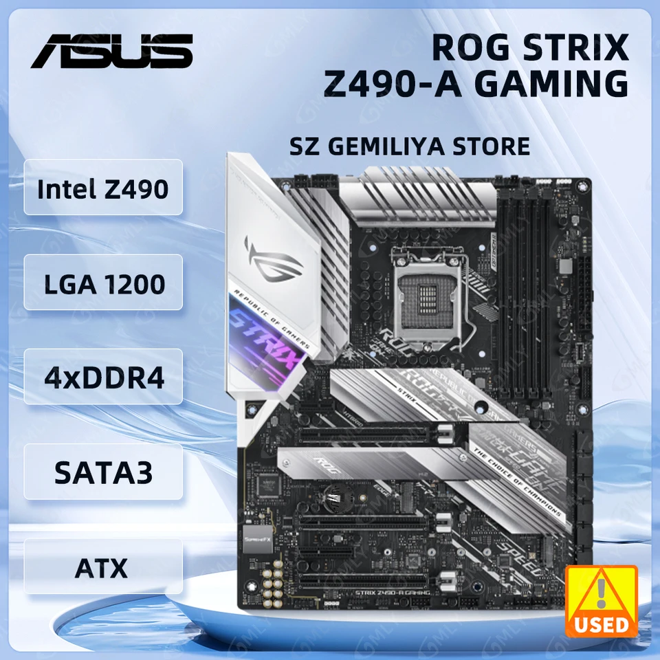 Asus Rog Strix Z490-A Herná doska Intel Z490 128 GB LGA 1200 DDR4 Podpora 10100 10305 10500 11400T 11700 11900 CPU CPU