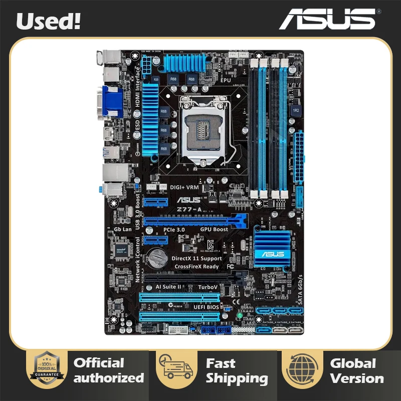 Asus Z77-A Desktop základná doska Z77 LGA 1155 i5 i7 DDR3 32G ATX UEFI BIOS