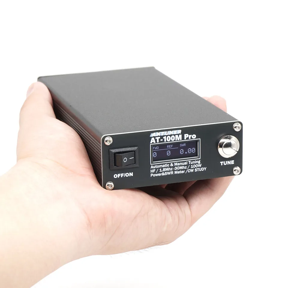 AT100 m pro anténa tuner 100W Automatická anténa Tuner Podpora Morse Codiser Cvičenie ShortWave Anténny tuner pre HF Radio