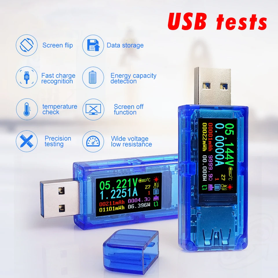 AT35 5 číslic USB 3.0 Farba LCD Voltmeter Ammeter Ammeter Prúdový merač Multimeter nabíjanie batérie Power banka USB Display Tester