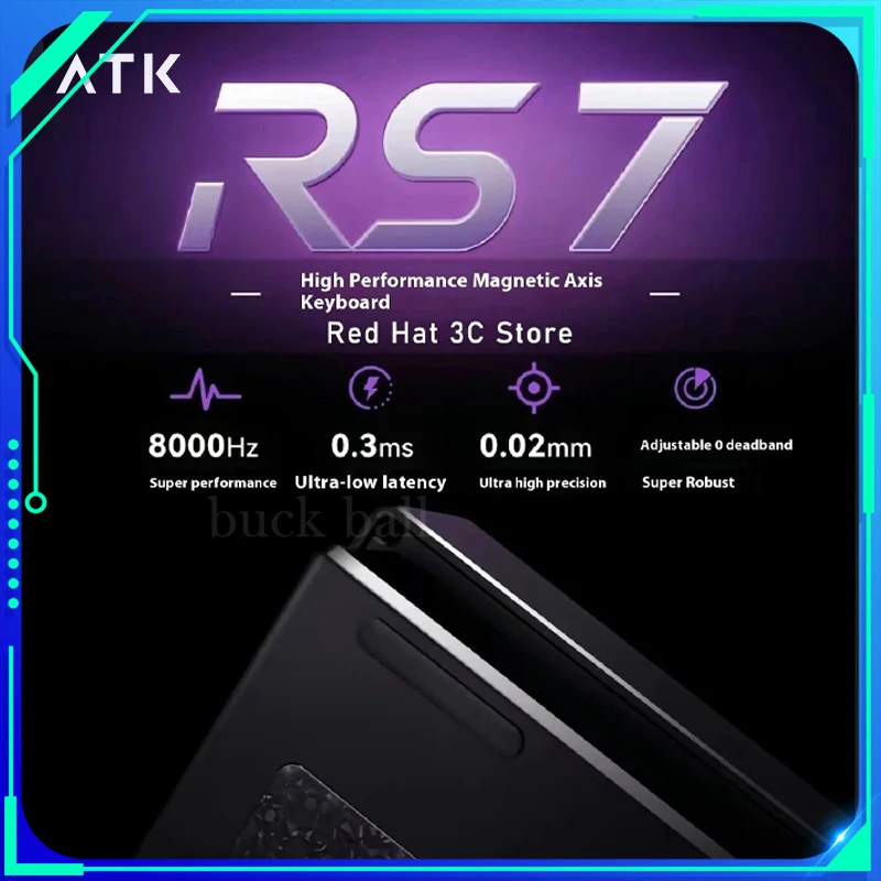 ATK RS7 Magnetic Switch Gaming Hering Keyboard 8K Smart Speed ​​X Rýchly spúšť RGB káblová mechanická klávesnica PC PC Gamer Varolant Custom