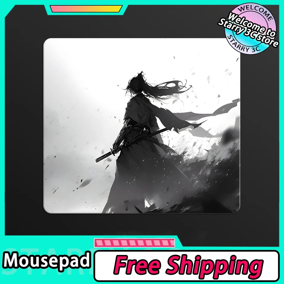 Atóm temperované sklo myš MousePad FPS Cartoon Anime Gaming Mouse Pad Personalizované stolové podložky Prispôsobené PC Gamer Accessories