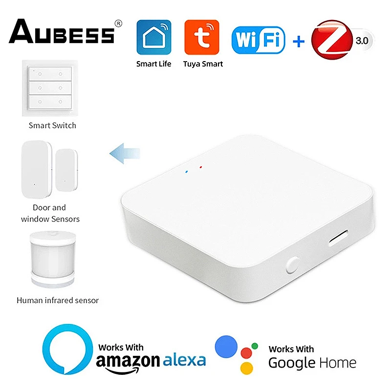 Aubess Gateway Zigbee 3.0 BLE MESH MULTI MELTI režim HUB Smart Home Bridge Type-C Port TUYA APP Diaľkové ovládanie cez Alexa Google HOME