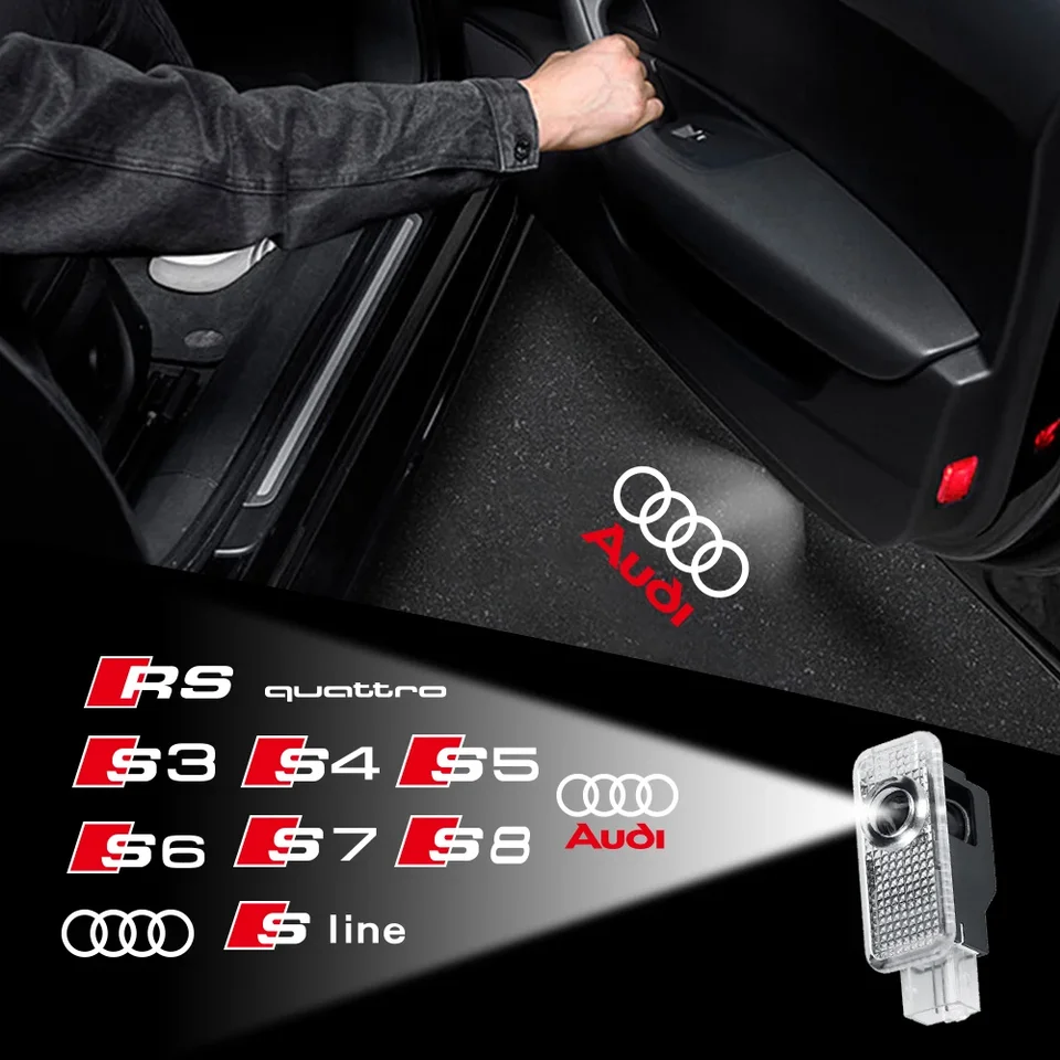 Audi HD Dvere CAR DOOROR Vitajte svetlá duchovné tieňové lampa pre A3 Q5 A1 TT R8 Q3 A8 A4 A5 A6 Q6 S3 Q2 S1 Q4 Q7 A7 SQ8 SQ2