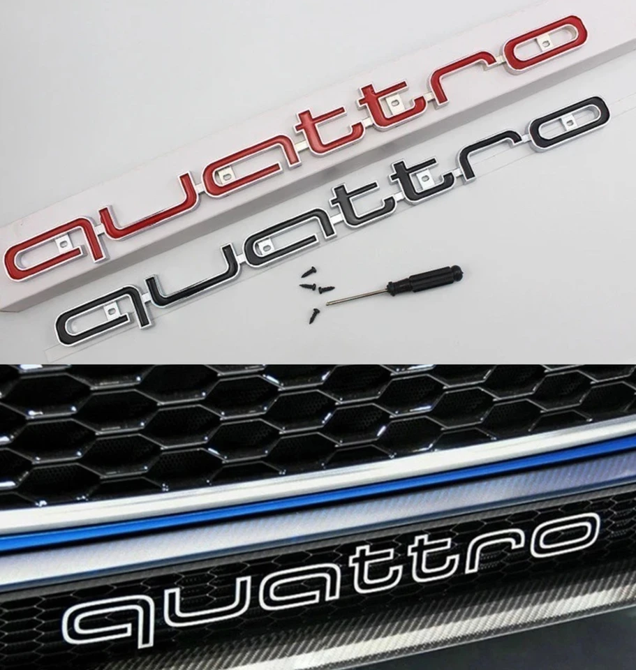 Audi Quattro Emblem 3D ABS Car Emblem Front Grille pre A3 A4 A5 A6 A6L A7 A8 Q3 Q5 Q7 S3 S4 S5 RS3 RS4 RS6 Príslušenstvo