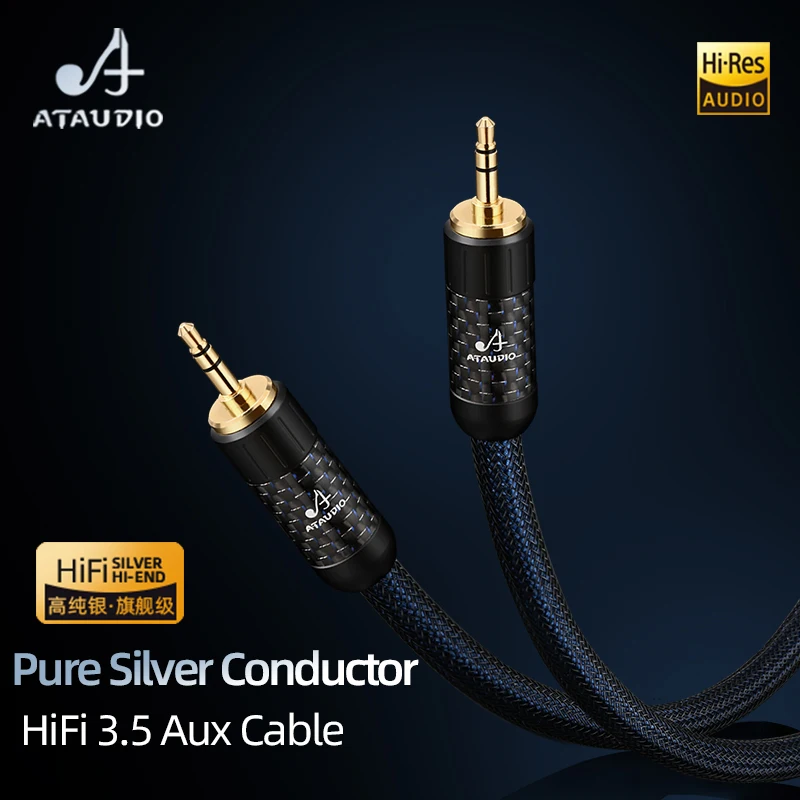 Audio 3,5 mm predlžovací kábel Audio Hi-End Pure Silver 3,5 mm Muž do 3,5 mm mužský zvukový aux kábel pre reproduktor slúchadiel telefónov