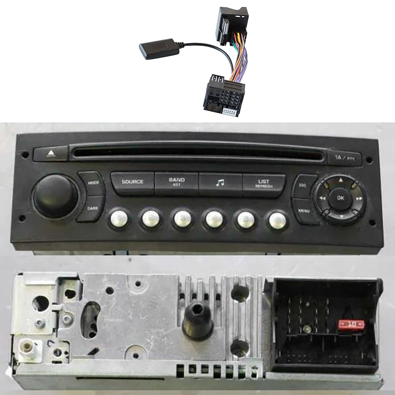Audio Bluetooth 5.0 Prijímač AUX Adax pre Peugeot Citroen C2 C5 RD45 RD4 Radio Modul Bluetooth AUX kábel