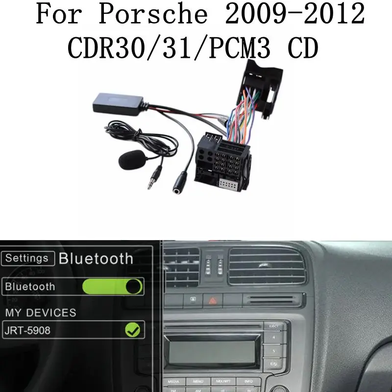 Audio bluetooth prijímač Aux Adax pre Porsche 2009-2012 CDR30/31/PCM3 CD AUX Radio Modul Bluetooth AUX kábel