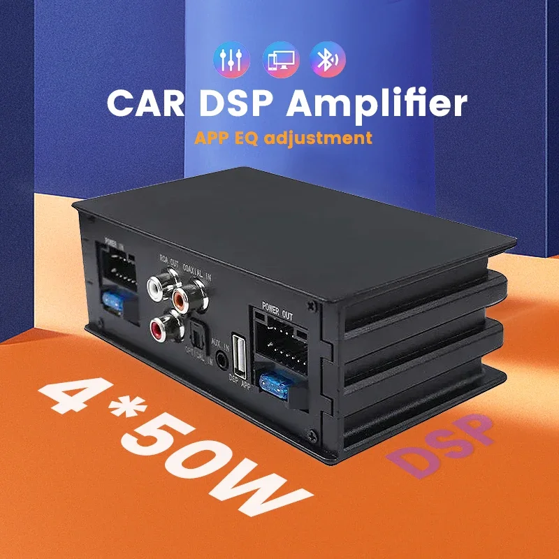 Audio DSP Digital Processor 4x50W High -Power Zosilňovač pre Honda Kia Toyota Android Car Radio Radio Upgrade Subwoofer App App