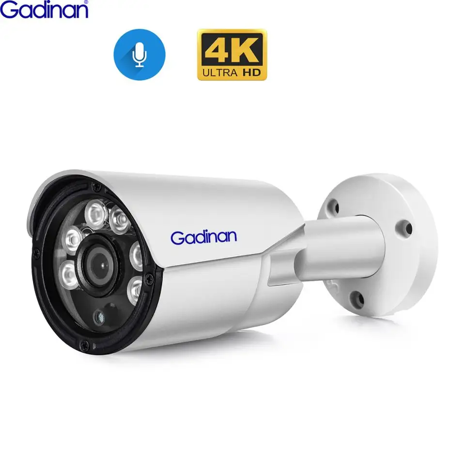 Audio IP fotoaparát 4K 8MP H.265+ 5MP 4MP Outdoor Street Bullet CCTV pre Poe NVR System Security Surveillance Ir Metal Camera Poe