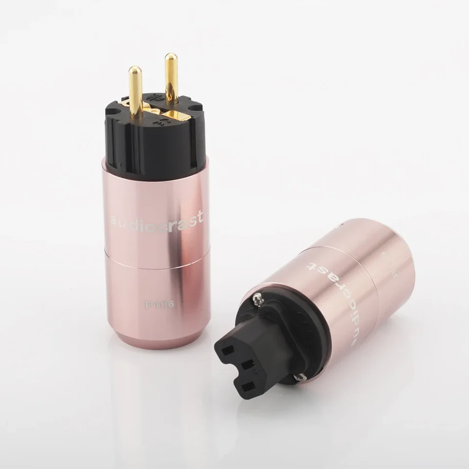 Audiokrast P106G Vysoko kvalitný konektor Schuko EÚ Power Mužský zástrč