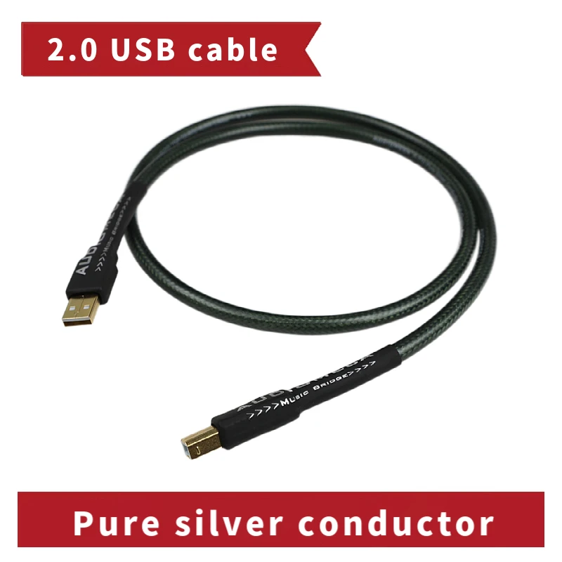 Audiomeca A110 čistý strieborný vodič 2.0 A až B USB kábel DAC Audio Signal Cable