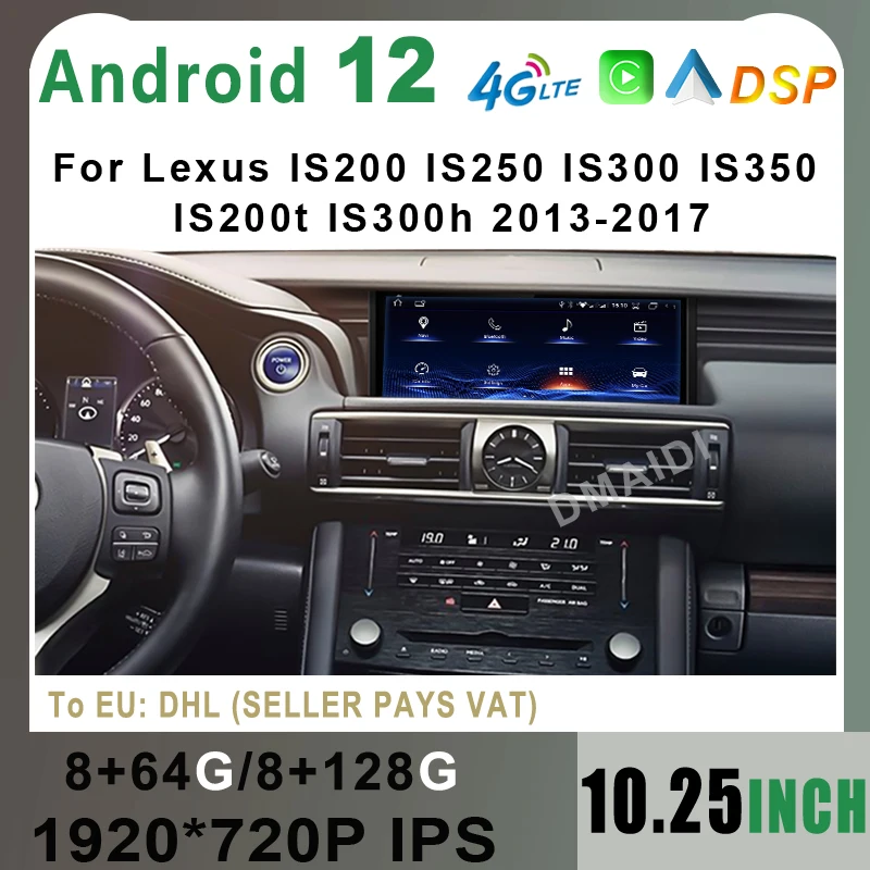 Audioradio CarPlay for Lexus je 200 250 300 350 200T 300 2013-2017 Android 12 8+128G 10,25 