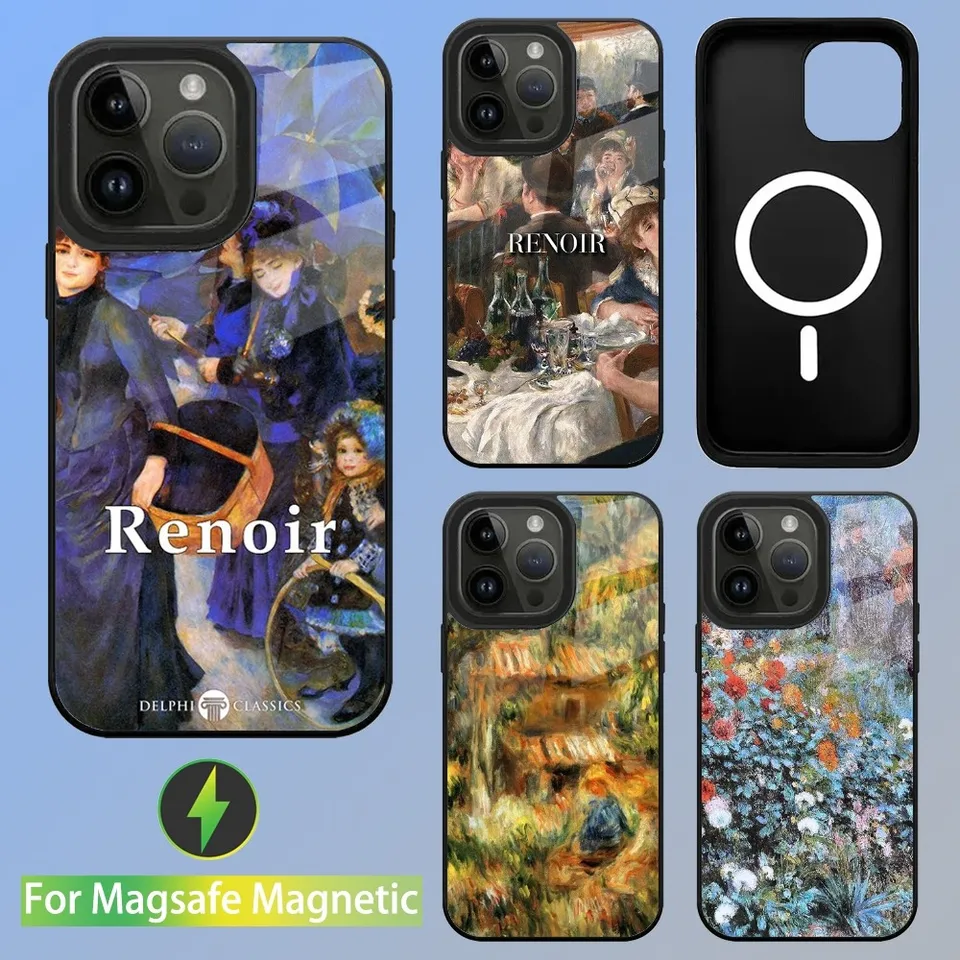 Auguste Renoir Art Phone pre iPhone 15,14,13,12,11, Plus, Pro, Max Mini Magsafe magnetické bezdrôtové nabíjanie