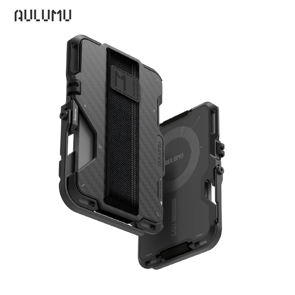 Aulumu G03 Pánske magnetické uhlíkové vlákno čierne karty karty kompatibilné s Magsafe Multifunction Phone stojan 2024 Nový