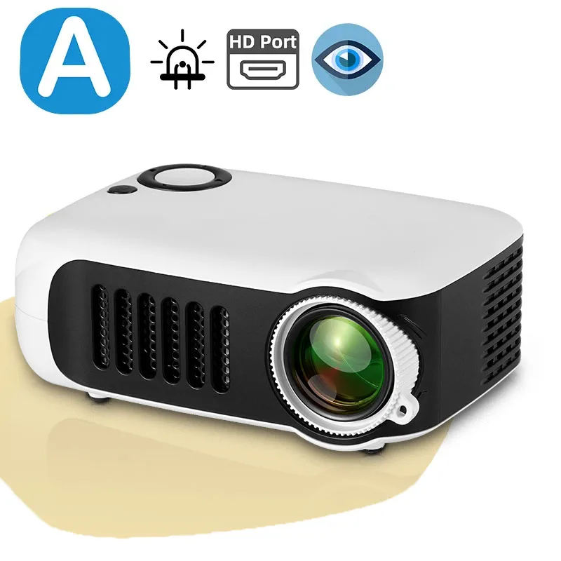 Aun A2000 Mini projektor domáce kino prenosný projektor 3D LED smartfón TV Laser Beamer pre video kino Full HD 1080p