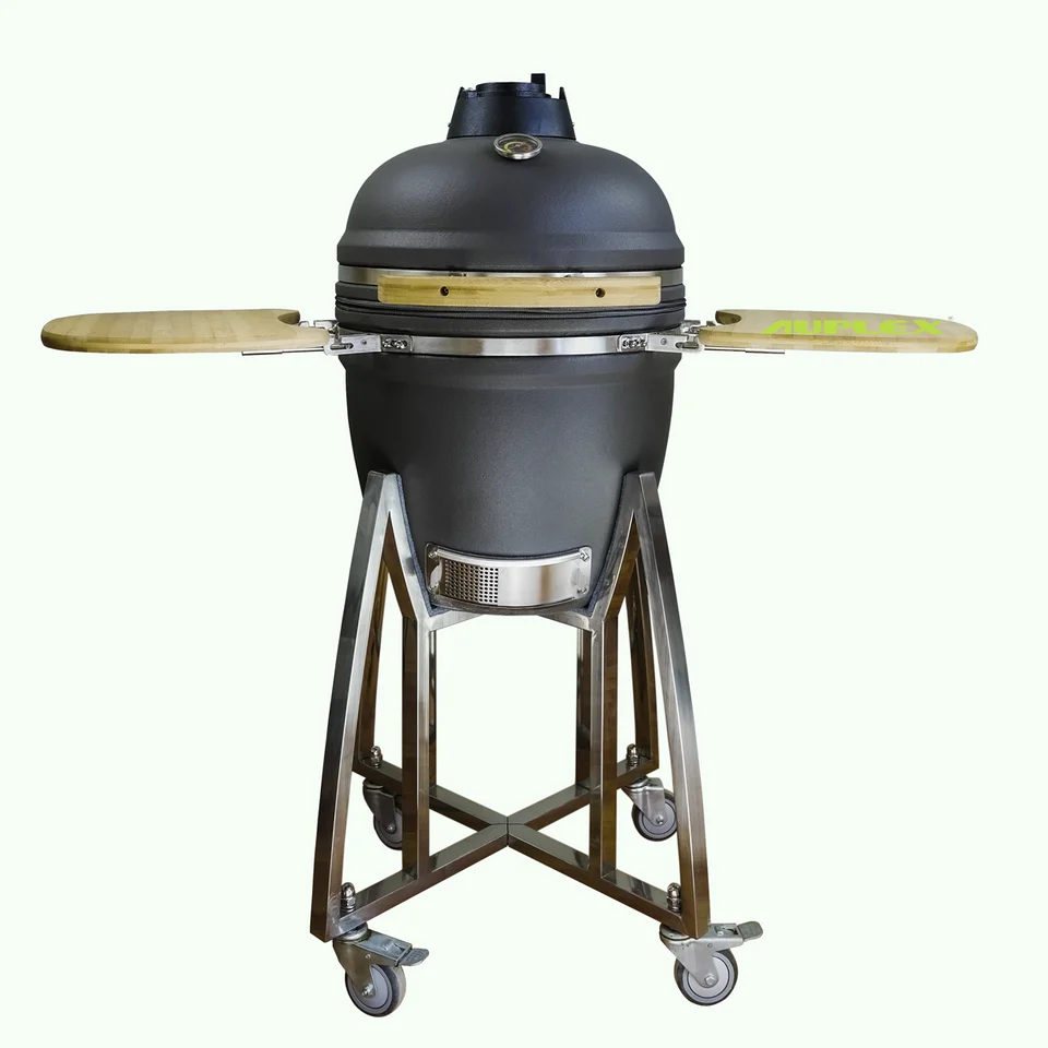 Auplex OEM Keramické keramika pomaly bezdymové grilovanie 18 palcov Kamado BBQ Grill Outdoor Kitchen