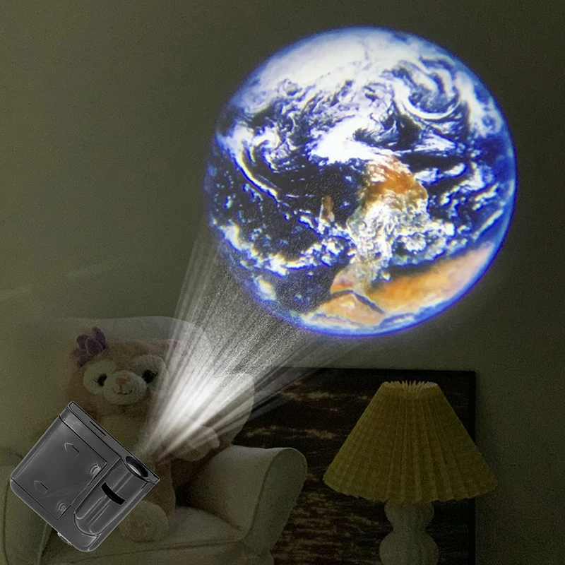Aurora Moon Galaxy Projection Lamp Kreatívne pozadie Atmosféra Nočná svetlo Earth projektor Photografia Lampa 16 Karty listy