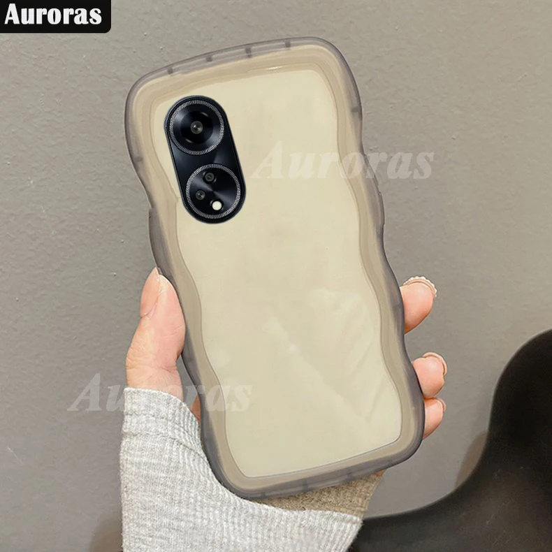 Auroras for Oppo A98 4G puzdro Pasné farby číre vlnité krivky Silikónový škrupina pre Oppo A98 chránia zadný kryt