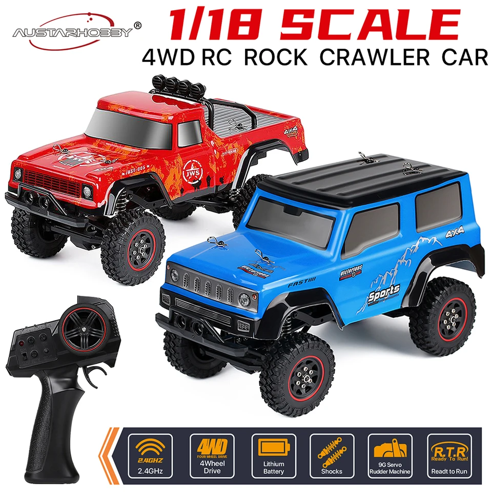 Austarhobby 1/18 Stupnica 2,4 GHz 3Ch RTR RC Rock Crawler CAR 4WD OFFORE TRAKOVÝ VLASTNÝ MODEL