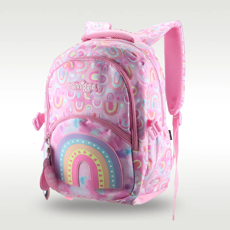Austrália Originálne vysoko kvalitné úsmevné detské školské tašky Žena ružový roztomilý batoh ramienka Rainbow Girls Stationery 16 palcov