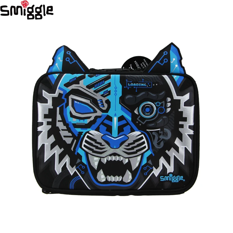Austrália Smiggle Original Detská taška na obed Boy CANAKAGE Nová čierna modrá mechanický tigr outdoorový jedlá izolácia vrecká 9 palcov