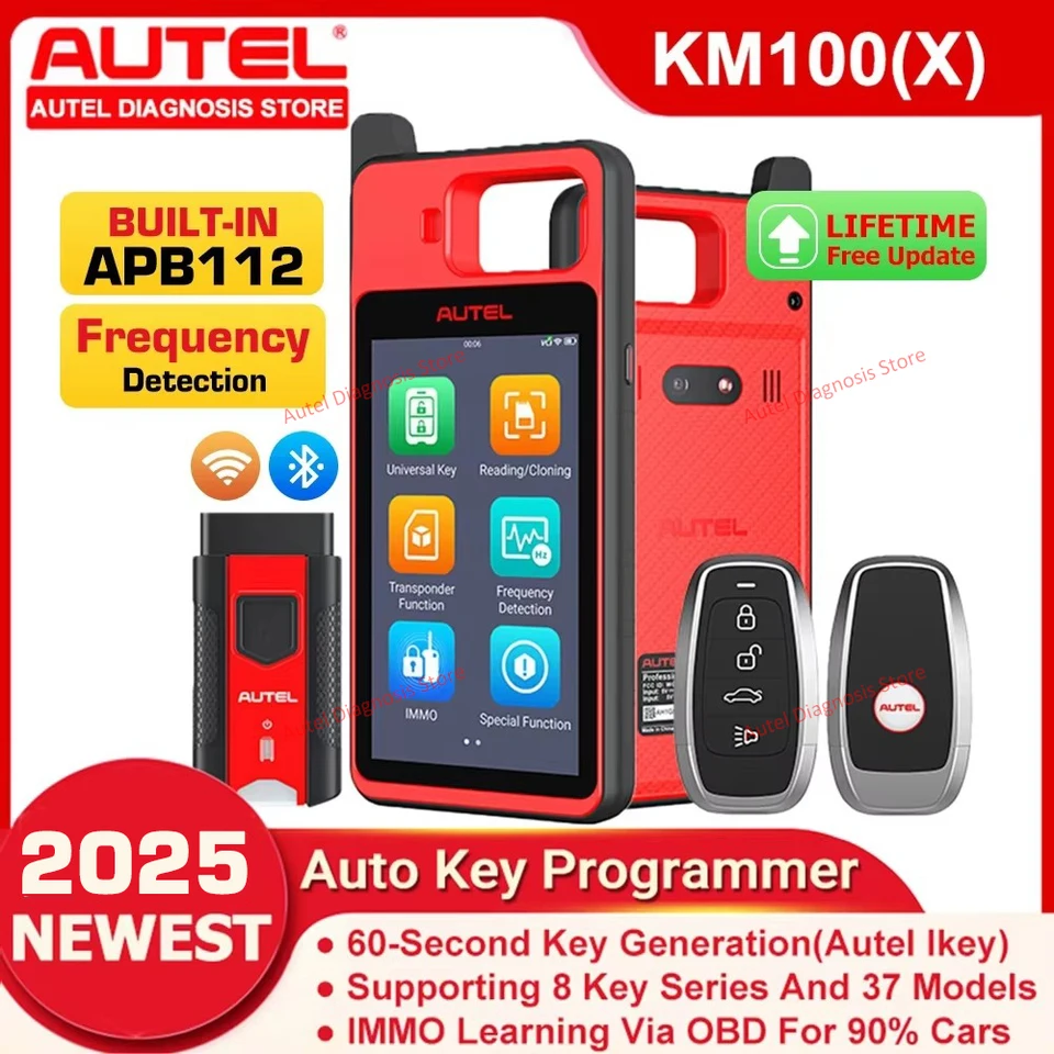 Autel Maxiim KM100X Universal Key Generator Kit Transponder Read/Write/Clone Immo Learning Tool Auto kľúč FOB Programátor PK IM508