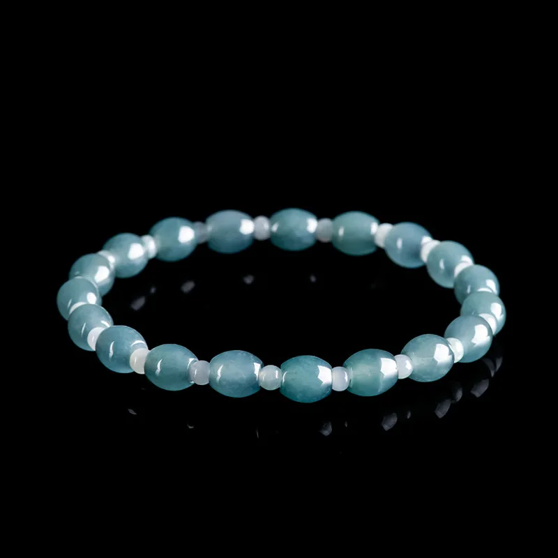 Autentický prírodný jadeite jadeite modrá voda s malá cesta náramok na náramok
