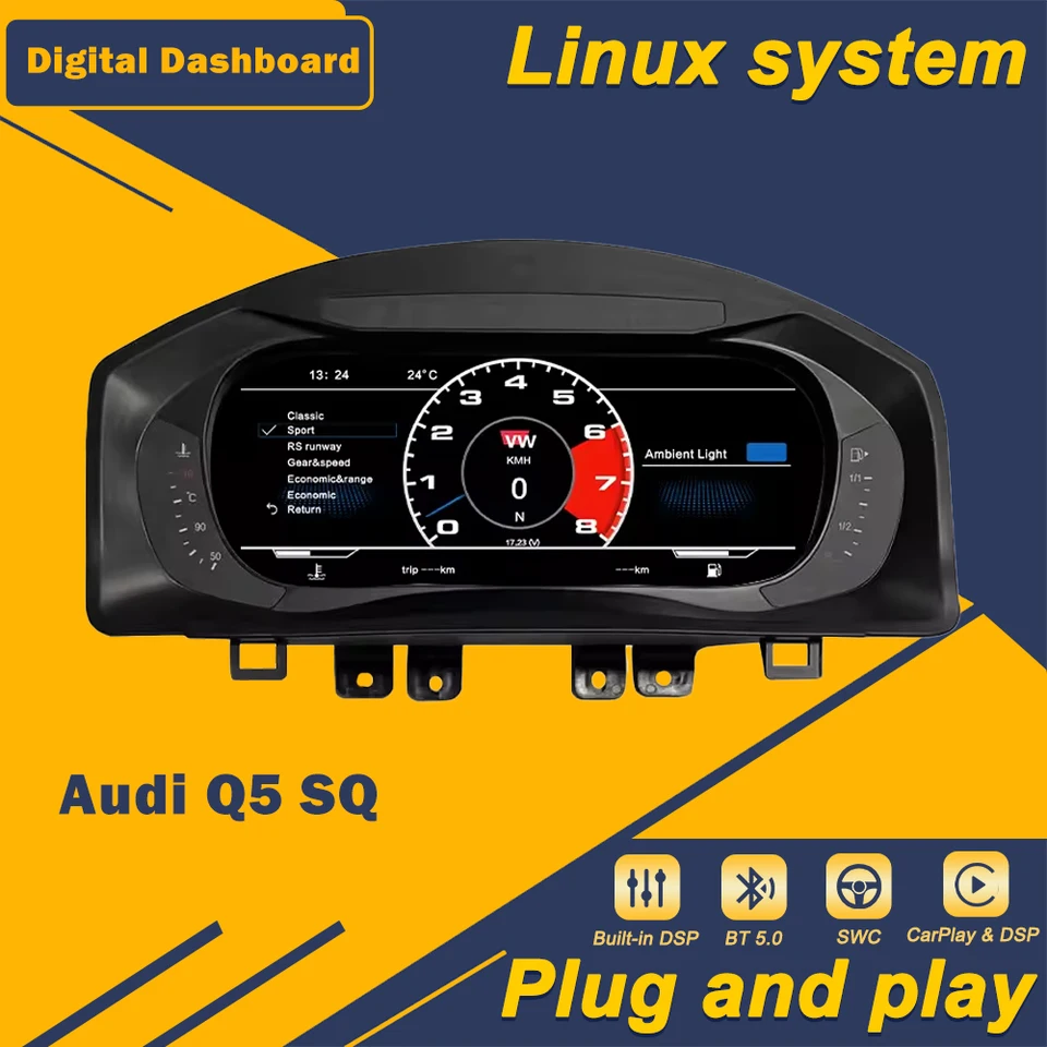 Auto 10,25 palca navigácia LCD digitálny klastík Dashboard Digital Virtual Instrument Panel pre VW Tiguan 2010-2016