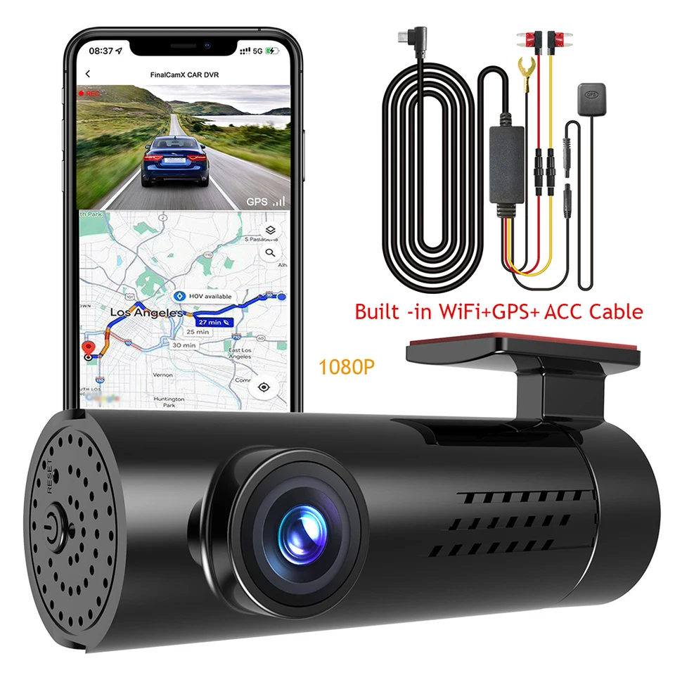Auto 1080p WiFi Dash Cam s GPS ACC Cable GPS Tracker Fuction Hidden Dash Cam ACC Power WiFi Dash Cam