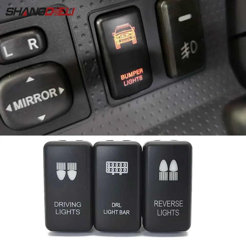 Auto 12v 2a vypnuté spínač pre push pre toyota Tacoma FJ Land Cruiser 4Runner Highlander Hilux Prado 120 LED DRL DRL Light Bar Button