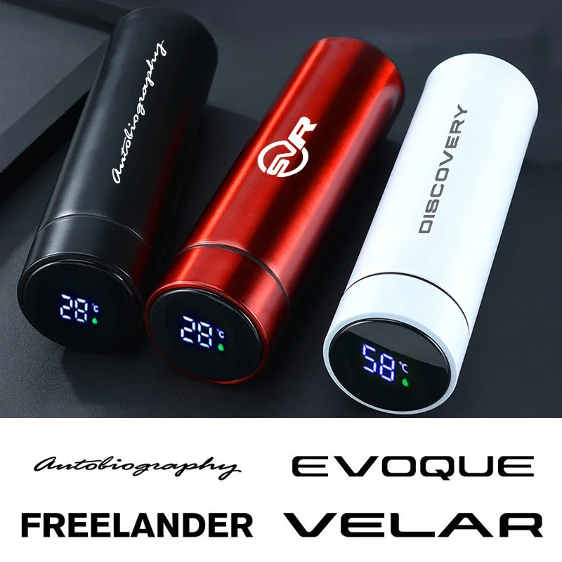 Auto 500 ml inteligentné teplotné zobrazenie izolačný pohár pre Land Rover Discovery Evoque Velar Autogiography SVR Range Rover