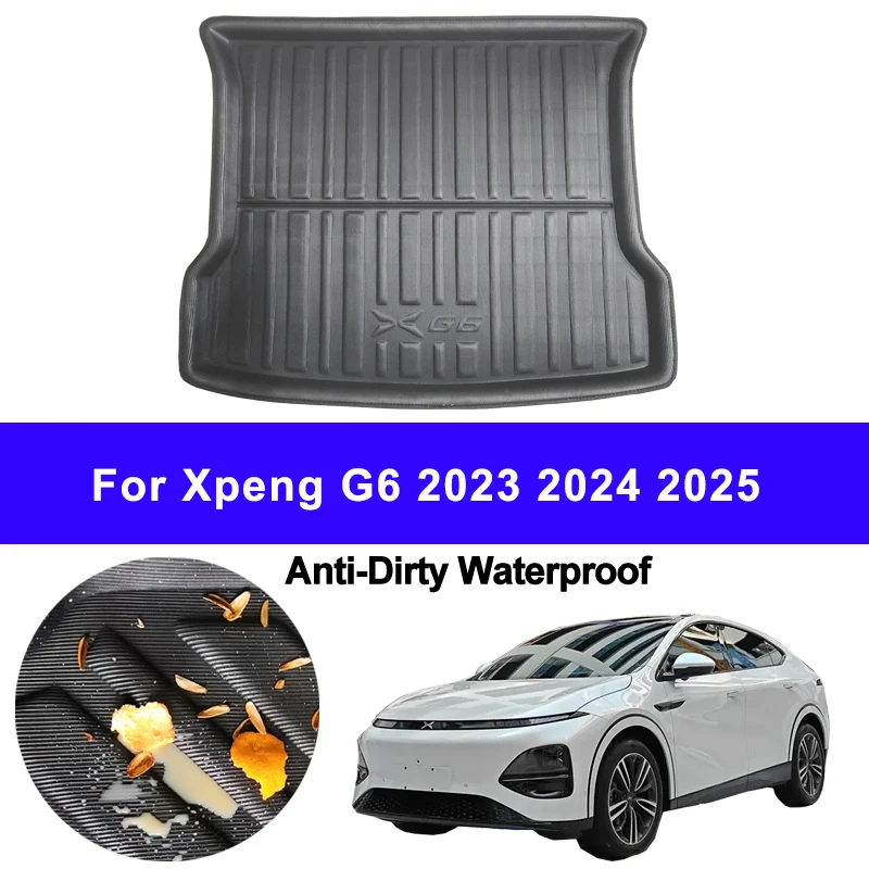 Auto automatické zadné topánky nákladné podšívka Tray Trunk Mat Cushion Carpet pre XPeng G6 2023 2024 2025 Pad Anti-Dirty Anti-Water