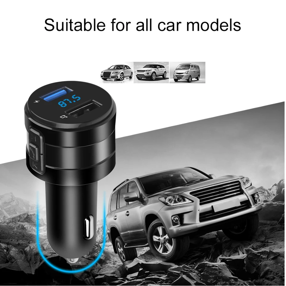Auto Bluetooth 5.0 FM vysielač rýchle nabíjačka bezdrôtového ručného audio prijímača automatické mp3 prehrávač 3.1a Dual USB Car Accessories