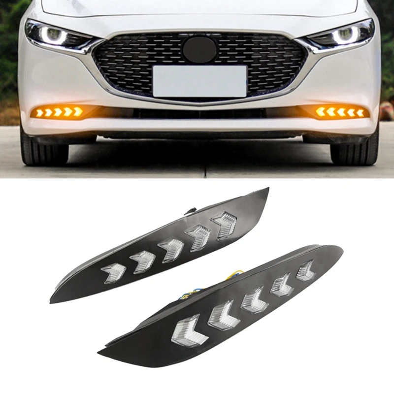 Auto DNL denné bežecké svetlo LED hmlové lampa biele žlté modré svetlo pre Mazda Axela 2019-2020