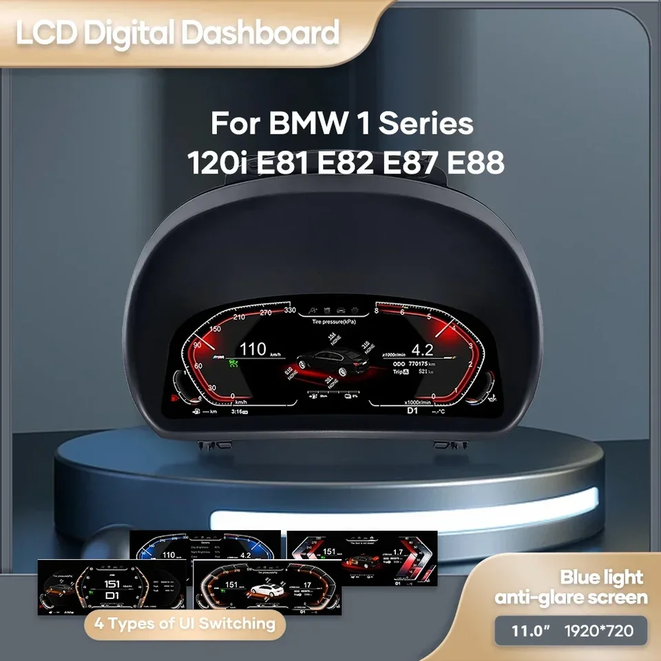 Auto LCD Dashboard Paneel pre BMW 1 Series E81 E82 E87 E88 2006 -2015 Roky Digitale Cluster Instrument Displej SNELHEIDSMETER