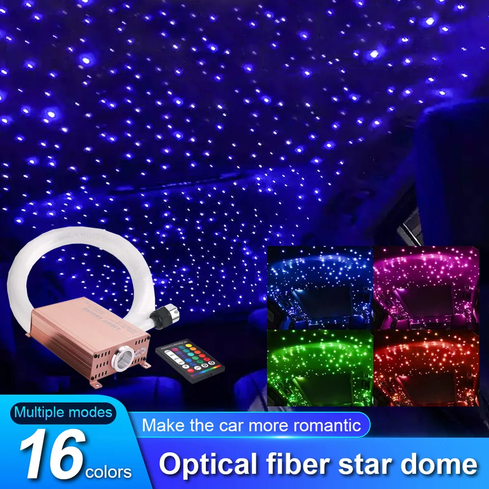 Auto LED hviezdne oblohy optické optické 16W 16Colors 12V RGBW RGB Romatic DIY ROOF ROOF Hviezda Light Interior dekorácie Light Car Ambient Light Light