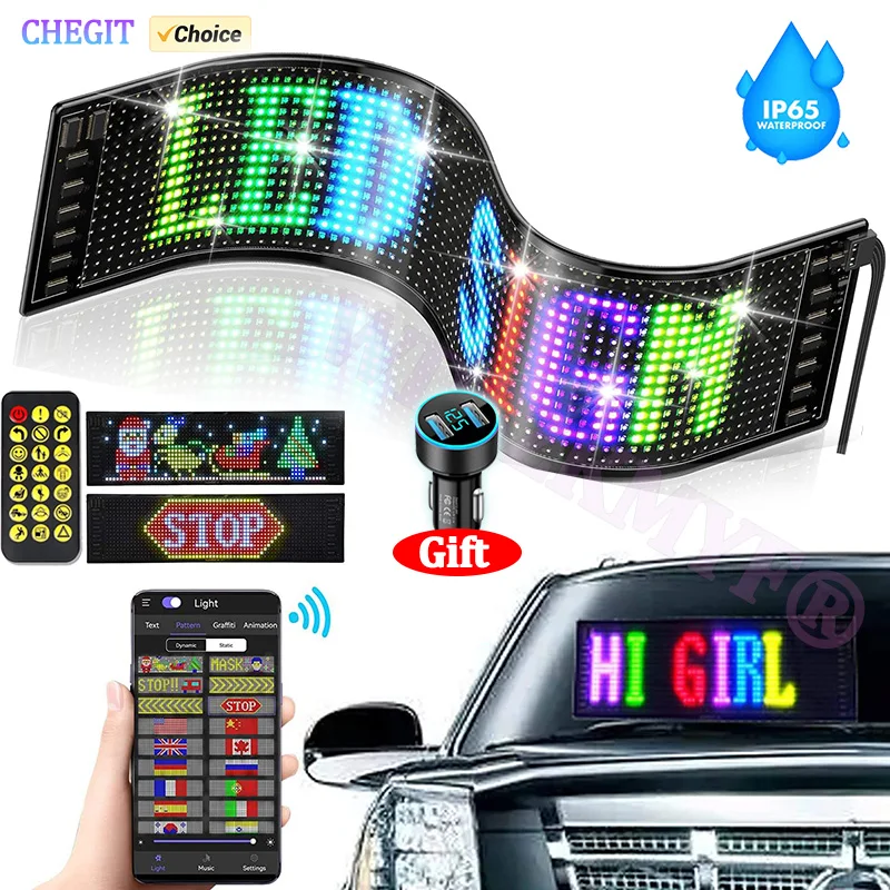 Auto LED značka Bluetooth Aplikácia LED matica Pixel Panel Night Light DIY Programovateľná flexibilná LED displej LED pre obchod s autami Hotetetooth