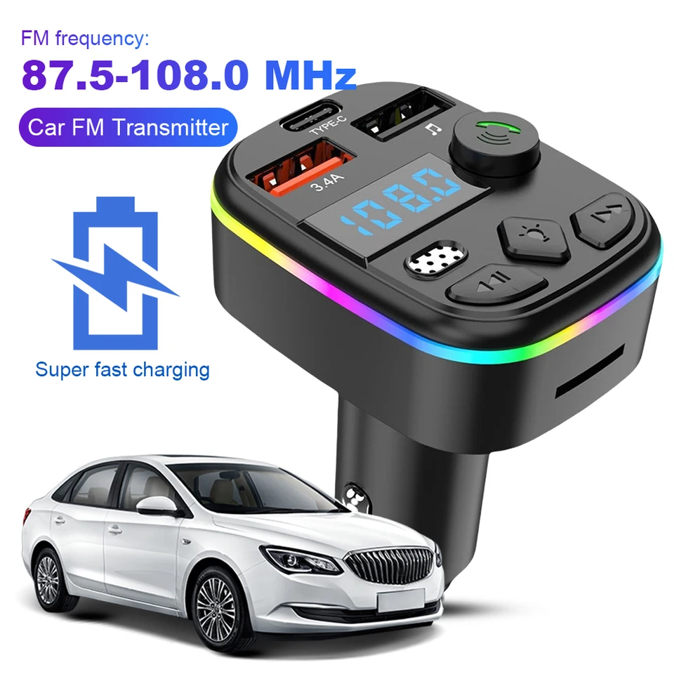 Auto MP3 prehrávač Bluetooth kompatibilné 5.3 Podpora TF karta U Disk Handsfree MP3 Player Radio Car FM Playter MP3 Play Adapter
