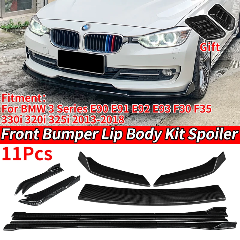 Auto predného nárazníka Spliters Spiler SPOILER SIGHERS SKUPY ZADNÉ ZADNÉ ZABEZPEČNOSTI PRE BMW 3 Series E90 E91 E93 F30 F35 330I 320I 2013-2018