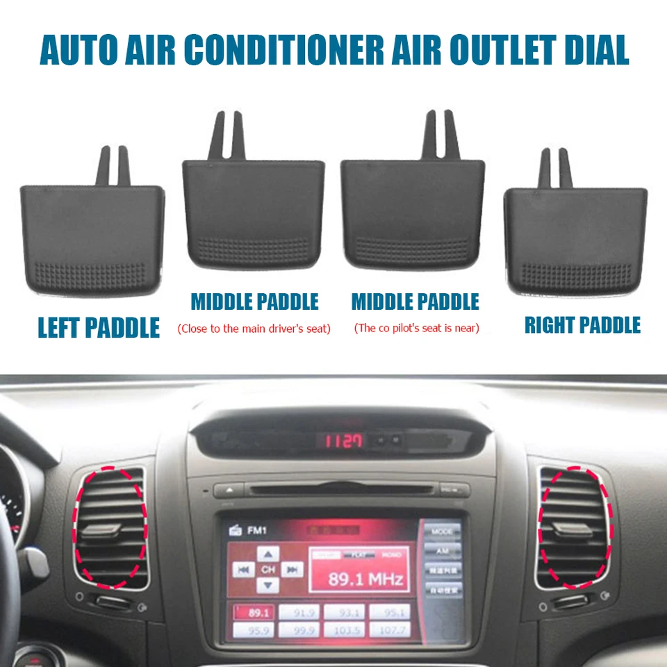 Auto predného riadku vľavo vpravo A/C Air Vent Grille Tab Clip ABS+Opravy klimatizačnej súpravy pre klimatizáciu pre KIA Sorento 2009-2014