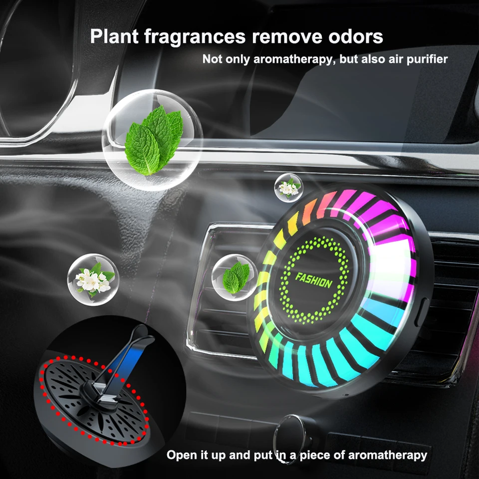 Auto Rhythm Svetlo s osviežovačom vzduchu RGB 256 Farby Hudba Light Light Intelligent Sound App Control Atmosféra Lamp