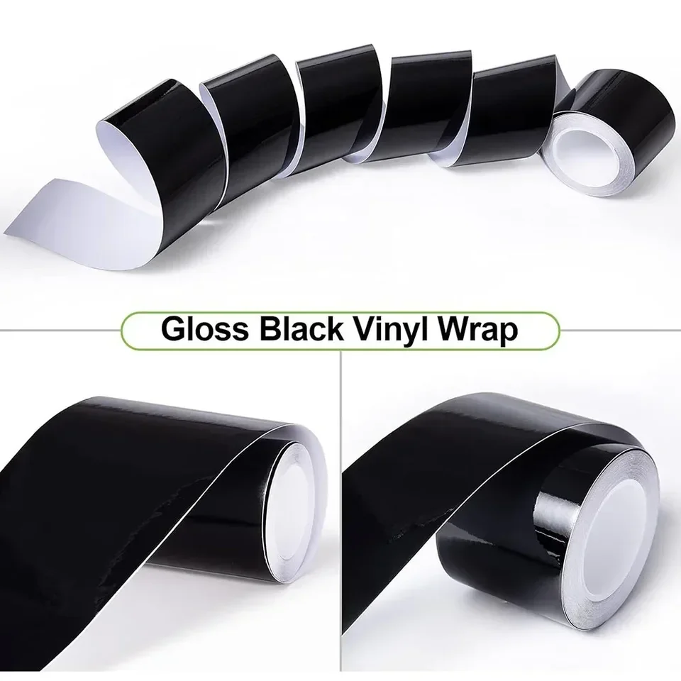 Auto s vysokým obsahom lesku vinylová zábal pre čierne chrómové vymazanie pre orezanie auta Film High Gloss Vinyl Wrap Kit pre orezanie modifikované WA